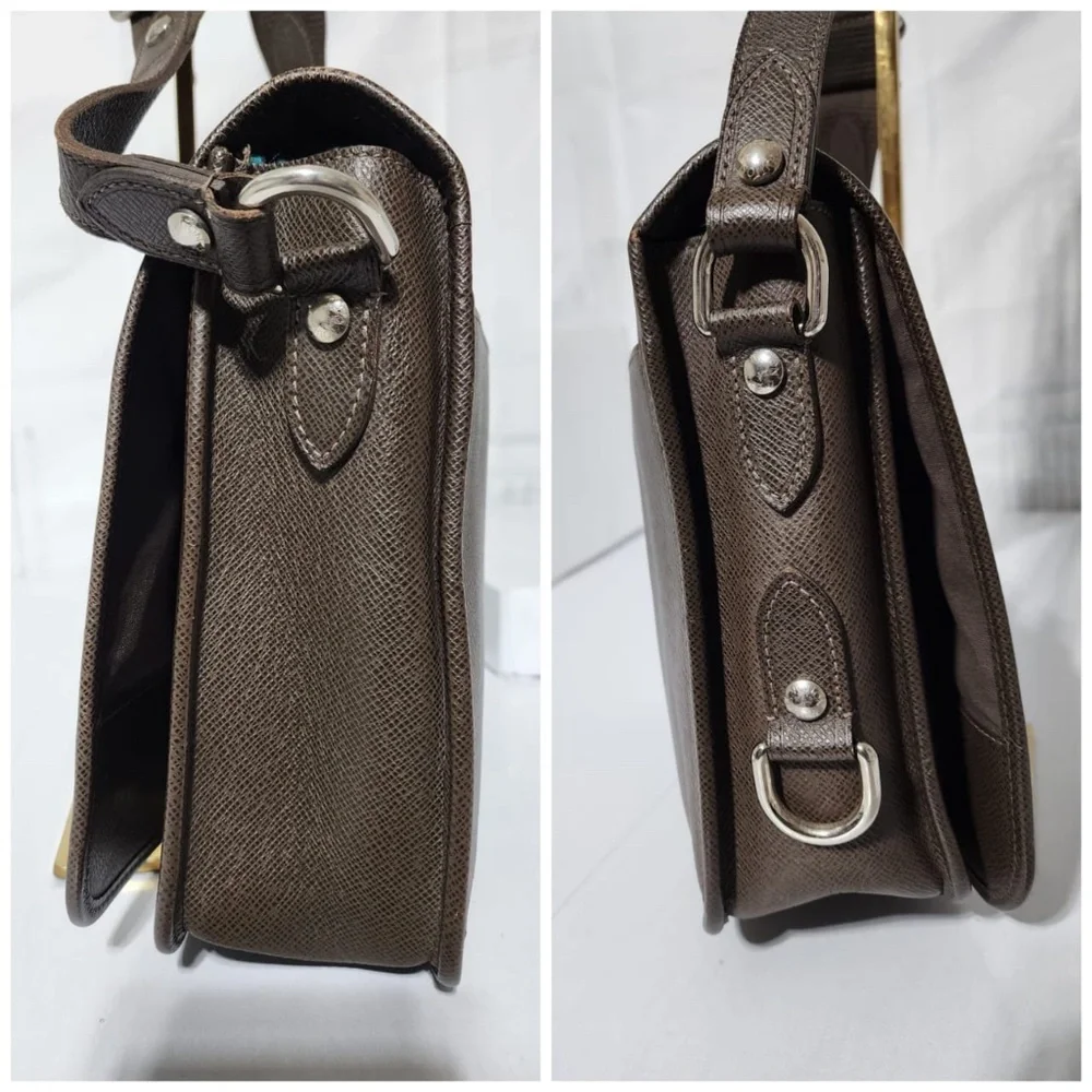 Authentic Louis Vuitton Taiga Leather Roman PM Bag Brown - Picture 10 of 15